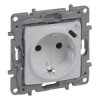 Niloe Selection Gniazdo 2p+z płaskie 16A 250V + USB typ c w plakietce (z przesłoną, zaciski automatyczne) perła 762496