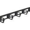 Organizator kabli RACK 19 1U metalowy czarny z 5 uchwytami i przepustami