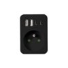 Rozgałęźnik elektryczny R-1 1gn. z.u. + 2xUSB + 2xUSB-C czarny / Lx9605
