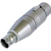 Adapter, BNC socket to XLR socket 3 pole, silver, NA2FBNC