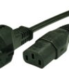 Device connection cable, Europe, plug type E + F, straight on C13 socket, straight, H05Z1Z1-F3G1.0 mm², black, 2.5 m, VIIG-H05Z1