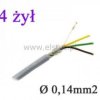Kabel LIYCY 4 x 0,14 w ekranie linka CU szary