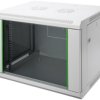 Wall enclosure, 7 U, (H x W x D) 416 x 600 x 450 mm, IP20, sheet steel, light gray, DN-19 07-U-EC