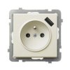 Sonata Gniazdo pojedyncze z uziemieniem z przesłonami torów prądowych z ładowarką USB ecru GP-1RZPUSB/m/27