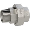 Double threaded nipple, L 45.8 mm, 20 bar, stainless steel, for pipe systems, 118863