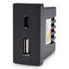 Moduł 1/2 - ładowarka USB 20W super fast USB A+C czarny, kompatybilny z ramkami Tawoia Glass