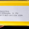 333282 Lithium-ion battery, SOLDERED 333282, 1200 mAh, 3.7 V