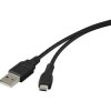 Renkforce RF-4316220 USB 2.0 Cable USB-A to Micro-B 1m Gold-Plated Black