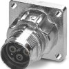 Surface mount socket, M17, 4 pole, crimp connection, standard/ONECLICK quick locking system, straight, 1069504