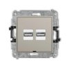MINI Mechanizm ładowarki USB podwójnej 2xUSB A, 15,5W max., 5V, 3.1A, bez pola opisowego taupe 60MCUSBBO-6