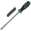 Wkrętak elastyczny 11elem. z końcówkami: 1/4”x25mm sl5,6,7 PH1,2,3, T10,15,20,30 STALCO S-12401