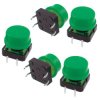 Opencircuit Tactiele button 12x12x7,3mm green - 5 pcs