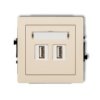 Deco Gniazdo Podwójne 2Xusb-Aa 3.0 Beżowy 1Dgusb-6