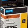 18435 DYMO IND tape, vinyl, 12 mm, black/orange