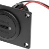 Wbudowane gniazdo zasilania USB-C PD/QC z diodą LED + płytka montażowa ProCar Power USB-C Einbausteckdose PD/QC mit LED
