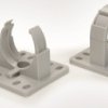 Tubing holders, (L x H) 43 x 37 mm, head Ø 17 mm, PA, gray, for corrugated tubing, 169-22000