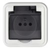 LIZA Gniazdo bryzgoszczelne z/u (klapka dymna) biały GPH-1zd