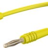 Measuring lead with (2 mm plug, spring-loaded, straight) to (2 mm plug, spring-loaded, straight), 600 mm, yellow, PVC, 0.5 mm²,