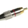 Wtyk RCA CHINCH -złoty metal czerwony 6mm