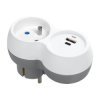 Rozgałęźnik sieciowy 230 V, 2 gniazda, 16 A, USB-A + USB-C, biało-szary, ORNO OR-AE-13302