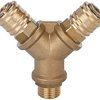 Distributor, with 2 quick-release couplings, L 90 mm, 35 bar, brass, for plastics processing, food, pharmaceutical or electronic