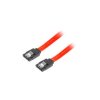 Kabel SATA DATA III (6GB/s) 0,3m z zatrzaskami metalowymi czerwony LANBERG