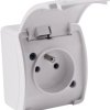 Gniazdo natynkowe pojedyncze z uziemieniem, z klapką VIPLAST KOALA BIAŁE IP44 161-01