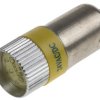 Lampka kontrolna Żółty 24V ac/dc BA9s LED średnica 10mm długość 28mm