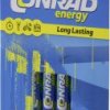 Bateria AAA/R03 Conrad energy LR03 1300 mAh 1.5 V 4 szt.