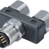 Adapter, 2 x M12 (5 pole, socket) to M12 (5 pole, plug), Y-shape, 79 5210 17 05