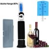 Refraktometr do alkoholu przenośny HandHeld Alcoholometer Tester Alkoholu 0-80% Narzędzie do pomiaru cukru Alkohol Refraktometr