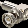 BNC crimp angled plug for RG 58, 50 Ohm
