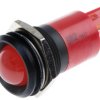 Lampka kontrolna do montażu panelowego 230V ac, czerwona 22mm LED Czarny RS PRO