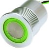 Piezo switch, On-Off, mounting Ø 27 mm, illuminated, red/green, aluminum, IP67, 1241.3011