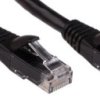 Kabel kategorii 6, Czarny, Wtyk RJ45/męski RJ45dł.: 1m, mat. koszulki: PVC