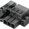 Pin header, 4 pole, pitch 7.62 mm, straight, black, 1429970000