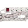 Przedłużacz Z Wyłącznikiem 5 Gniazd Z/U 10M Biały