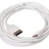 Kabel połączeniowy miniDisplayPort 1.1a Typ miniDP/DP, M/M biały 3m AK-340102-030-W