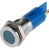 Lampka kontrolna do montażu panelowego 110V dc, niebieska 14mm LED Chrom RS PRO
