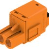 Socket header, 2 pole, pitch 5.08 mm, straight, orange, 1368810000