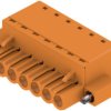 Socket header, 7 pole, pitch 5 mm, straight, orange, 1017480000