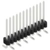 Pin header, 12 pole, pitch 1.27 mm, angled, black, 10061261