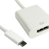 Kabel adaptera, 4K, do wyświetlaczy: 1, USB C, DisplayPort