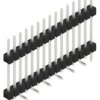 Pin header, 15 pole, pitch 2.54 mm, angled, black, 10051920