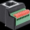 91243 RJ45 jack to terminal block with push-button adapter, 90°