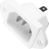 Wtyk montażowy IEC Kaiser, wtyk płaski 4.8 mm, 3-pin, biały
