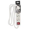 Przedłużacz domowy przenośny LOGAN S White 4 - krotny Schuko 1,5m z włącznikiem EDO777577 EDO