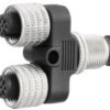 Adapter, 2 x M12 (5 pole, socket) to M12 (5 pole, plug), Y-shape, 1783430000