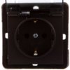 Impresja Gniazdo Bryzgoszczelne Z/U Schuko Ip44 Klapka Przezroczysta Antracyt...