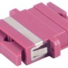 Fiber optic connector, SC socket to SC socket, OM4, multimode, ceramic, purple, BS07-60063